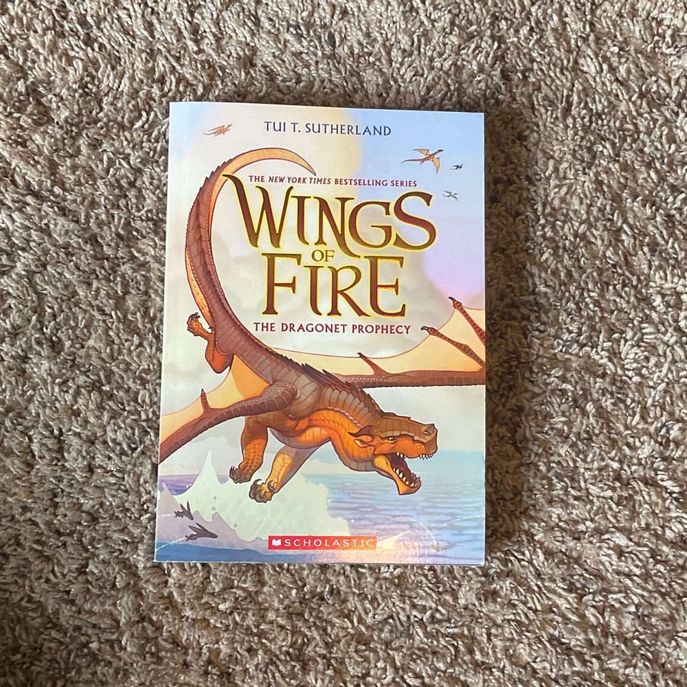 Scholastic Wings of Fire Book with Fiery Orange Dragon